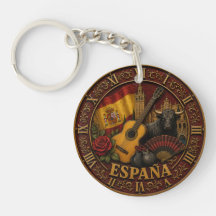 Spain Flag Spanish Bull Guitar Flamenco Vintage 