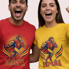 Spain Football Lion Hero National Pride Action Art T-shirt