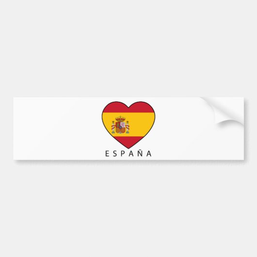 Spain Heart with black ESPANA Bumpersticker (Voorkant)