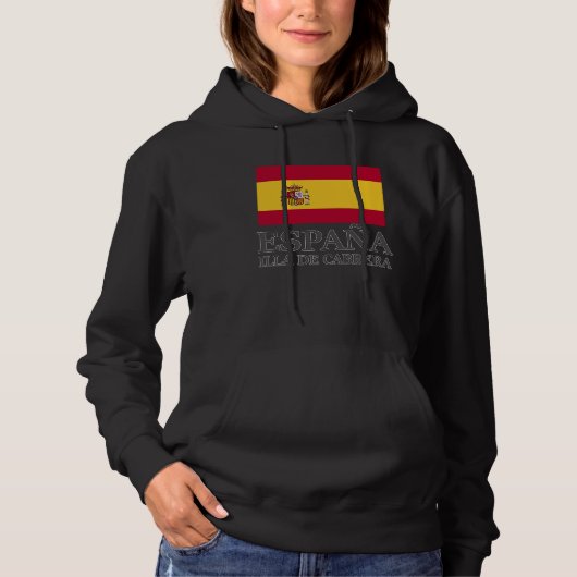 Spain Illa De Cabrera Flag Travel Europe Holiday Hoodie (Voorkant)