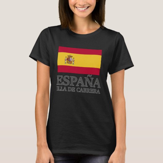 Spain Illa De Cabrera Flag Travel Europe Holiday T-shirt (Voorkant)