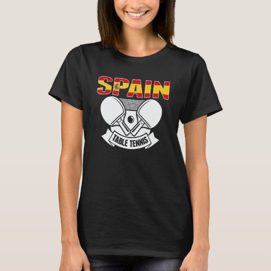 Spain Ping Pong   Spanish Table Tennis Team Suppor T-shirt (Voorkant)