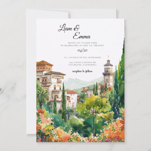 Spain Spanish Wedding Invitation Kaart (Voorkant)
