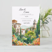 Spain Spanish Wedding Invitation Kaart (Staand voorkant)