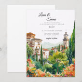Spain Spanish Wedding Invitation Kaart (Voorkant / Achterkant)