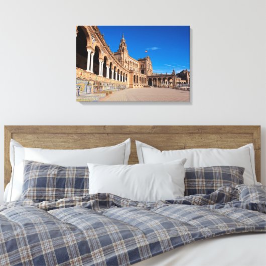 Spain square, Sevilla Canvas Afdruk (Insitu (Slaapkamer))