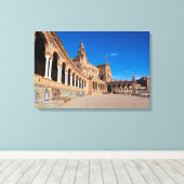 Spain square, Sevilla Canvas Afdruk (Insitu (Houten vloer))
