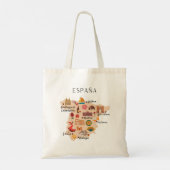 Spain travel map (two-sided print) tote bag (Achterkant)