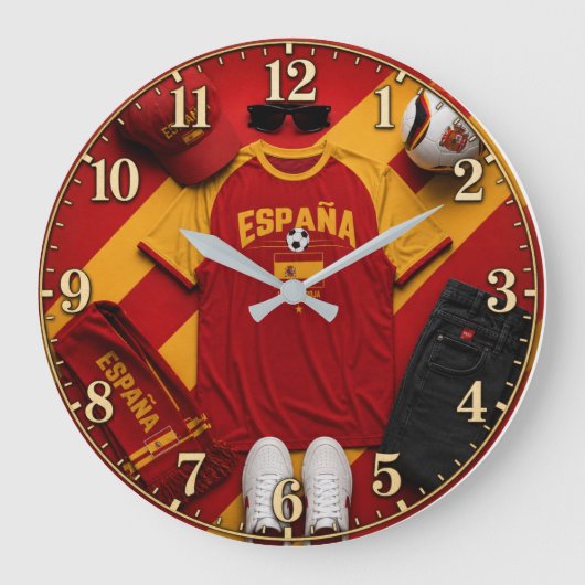 Spain world cup football team grote klok (Voorkant)