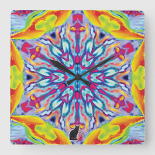 Spaken Kaleidoscoop Vierkante Klok