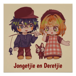 Spakenburgs jongetje en meisje chibi perfect poster