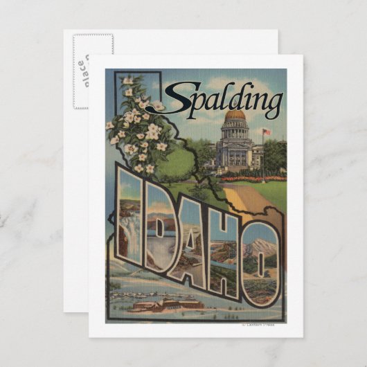 Spalding, Idaho - Grote Letter-scènes Briefkaart (Voorkant / Achterkant)