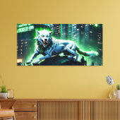 "Spaltung der Wildheit: Der Joker-Wolf" Canvas Afdruk (Insitu (Woonkamer))
