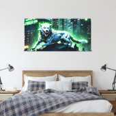 "Spaltung der Wildheit: Der Joker-Wolf" Canvas Afdruk (Insitu (Slaapkamer))