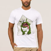 Spam in een enveloppe met groene monster Mannen T- T-shirt (Voorkant)