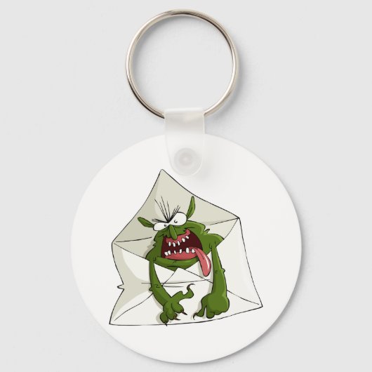 spam in een groene monster envelop Sleutelhanger (Achterkant)