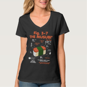 Spam Musubi Voedsel Instructie Diagram Japanse Haw T-shirt