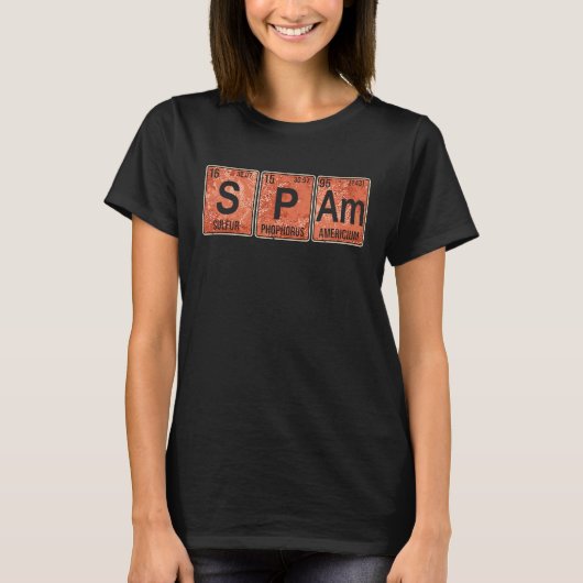 Spam Periodieke Lijst van Elementen in blik Geookt T-shirt (Voorkant)