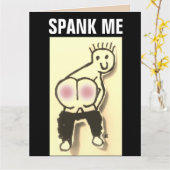 SPAN ME FUNNY KINKY WENSKAART KAART (Gele Bloem)