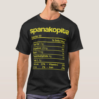 Spanakopita Nutrition Feit Funny Thanksgiving Chri T-shirt