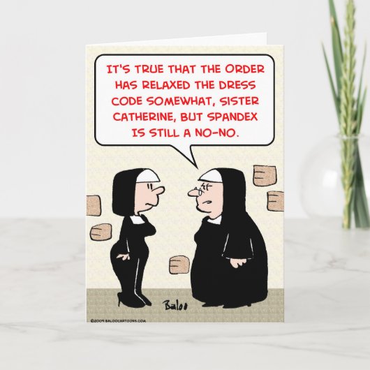 spandex nuns no-no jurk code kaart (Voorkant)