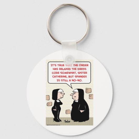 spandex nuns no-no jurk code sleutelhanger (Voorkant)