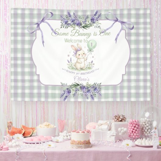 Spandoek 1e verjaardag Some Bunny is One (Feest)