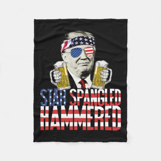Spangled Hammered President Donald Trump Bierliefd Fleece Deken (Voorkant)