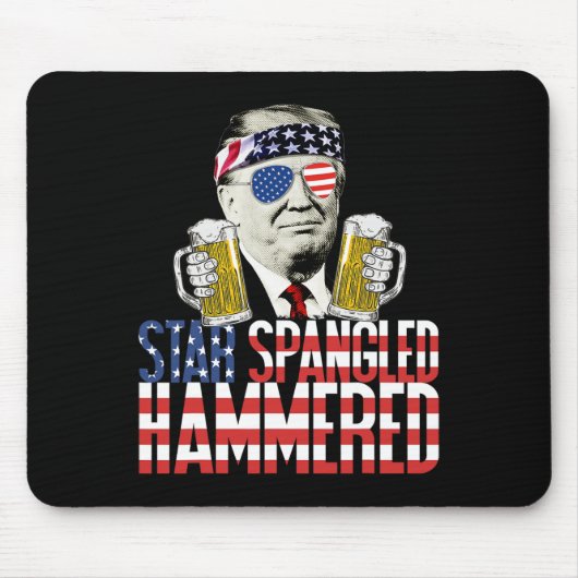 Spangled Hammered President Donald Trump Bierliefd Muismat (Voorkant)