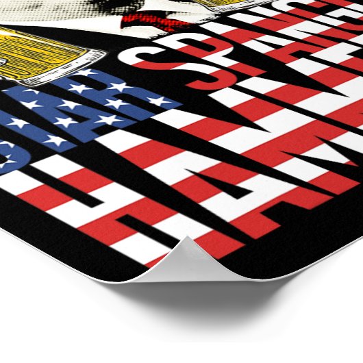 Spangled Hammered President Donald Trump Bierliefd Poster (Hoek)