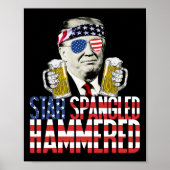 Spangled Hammered President Donald Trump Bierliefd Poster (Voorkant)