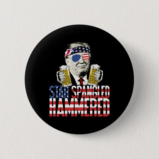 Spangled Hammered President Donald Trump Bierliefd Ronde Button 5,7 Cm (Voorkant)