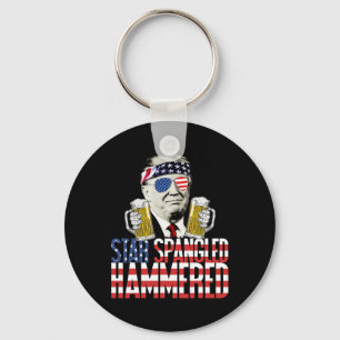 Spangled Hammered President Donald Trump Bierliefd Sleutelhanger
