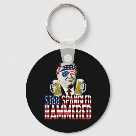 Spangled Hammered President Donald Trump Bierliefd Sleutelhanger (Voorkant)