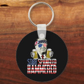 Spangled Hammered President Donald Trump Bierliefd Sleutelhanger (Voorkant)