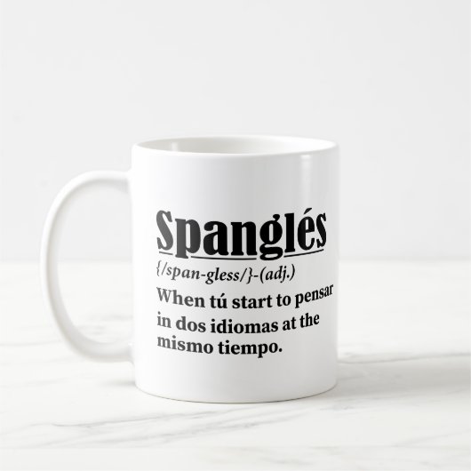 Spanglés Funny Definition tweetalig Koffiemok (Links)