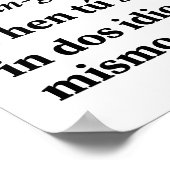 Spanglés Funny Definition tweetalig Poster (Hoek)