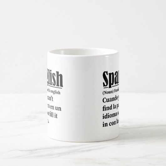 Spanglish Funny Definition Spaans Engels Koffiemok (Center)