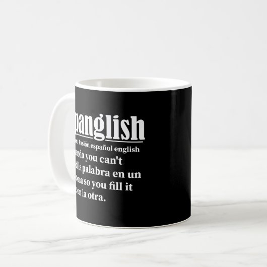 Spanglish Funny Definition Spaans Engels Koffiemok (Voorkant links)