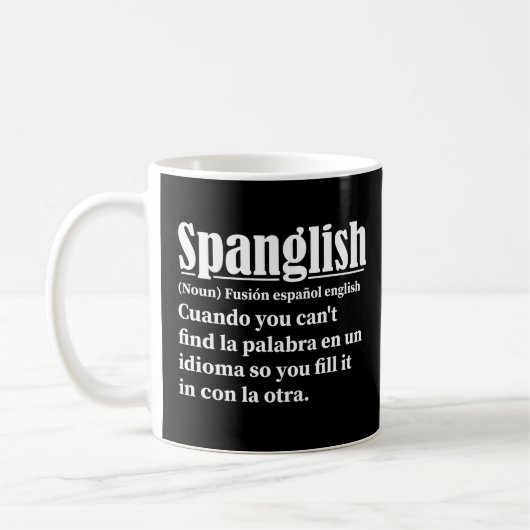 Spanglish Funny Definition Spaans Engels Koffiemok (Links)