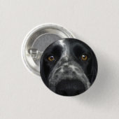 Spaniel dicht bij badge ronde button 3,2 cm (Voorkant /achterkant)