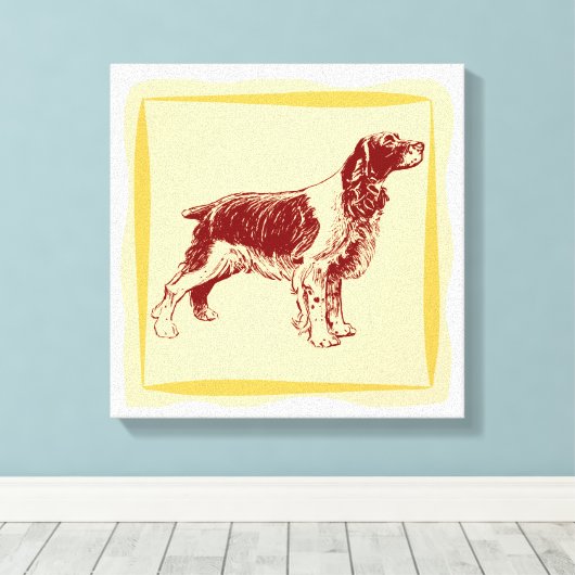 Spaniel Dog Canvas Afdruk (Insitu (Houten vloer))