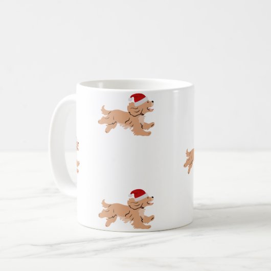 Spaniel Dog Christmas Mug  Koffiemok (Voorkant links)
