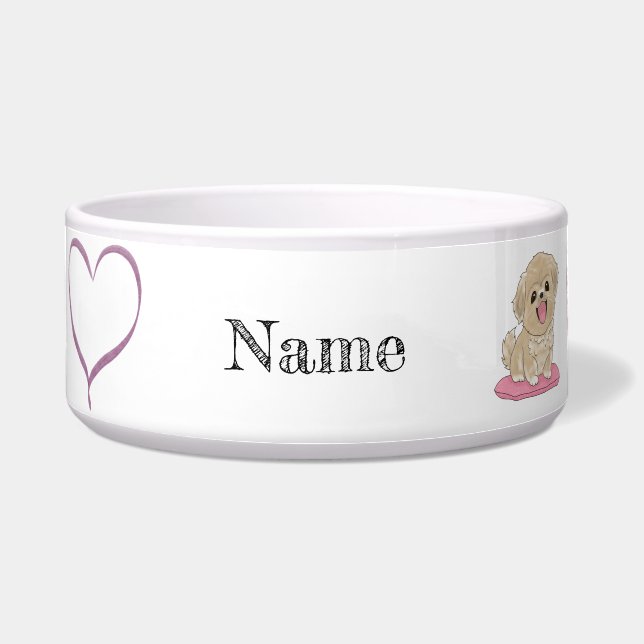 Spaniel Dog heart  Voerbakje (Voorkant)