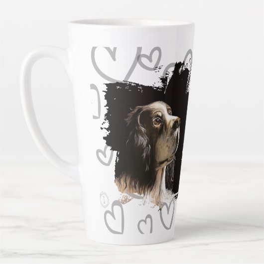 Spaniel dog love mug  latte mok (Links)