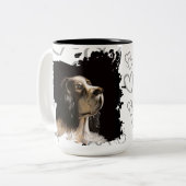 Spaniel dog love mug  tweekleurige koffiemok (Voorkant links)