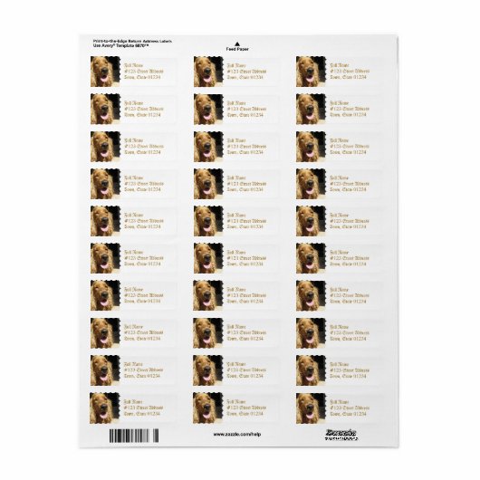 Spaniel Dog Mailing Label (Full Sheet)