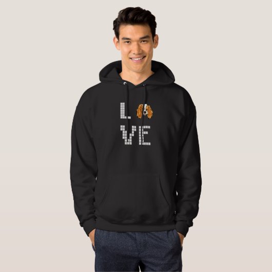 Spaniel  Dog  Pixel Art Hoodie (Voorkant volledig)
