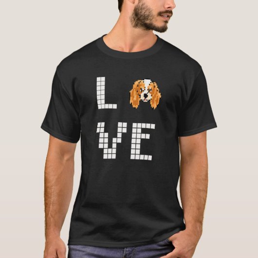 Spaniel  Dog  Pixel Art T-shirt (Voorkant)