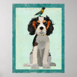 SPANIEL- EN BIRD-kunst Poster